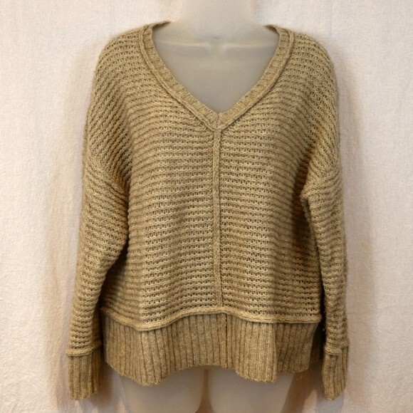 Eileen Fisher Brown Chunky Knit Pullover Sweater 50% Yak 50% Wool LG - Picture 3 of 13